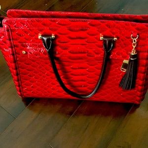 Brahmin red leather bag